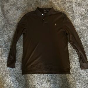 Brown Ralph Lauren Polo long sleeve shirt size M.